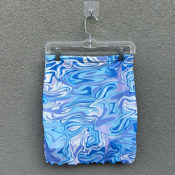 Retro Marble Mesh Mini Skirt - Picture 1 of 5